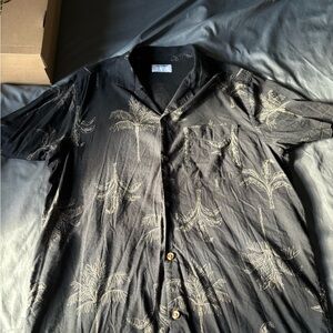 Black Palm Tree Print Shirt